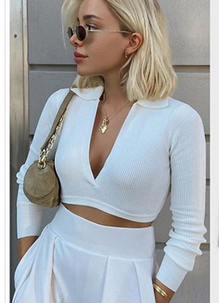 Трикотажний топ з рукавом  bershka