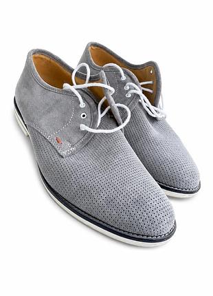 Туфлі чоловічі шкіра замша натуральна peckott denim.