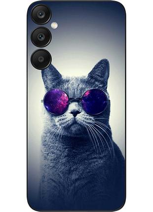 Силиконовый чехол epik для samsung a25 5g galaxy a256b с картинкой серый кот