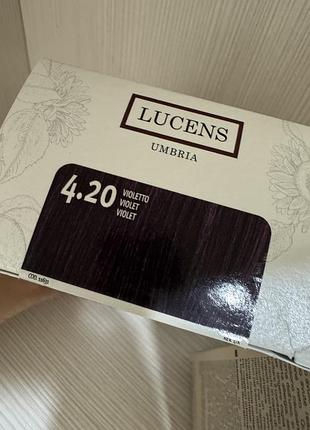 Професійна фарба для волосся  каштан / слива  pro professional style & care  5.0 сastano chiaro, lucens umbria color kit у відтінку 4.20 violetto 3