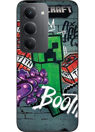 Чехол силиконовый epik для xiaomi redmi 15 minecraft крипер бум