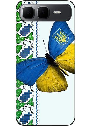 Силиконовый чехол epik для infinix smart 10 plus (x6725b) с принтом патриотическая бабочка
