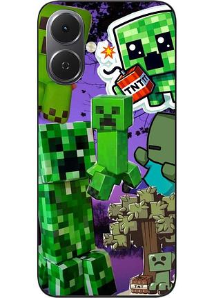 Чохол силіконовий epik для tecno spark go 2 (km4) з принтом minecraft зелена загроза