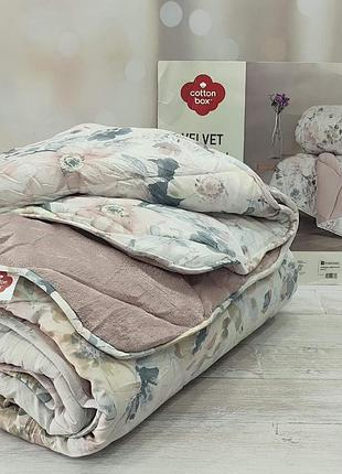 Ковдра покривало cotton box вельветова двостороння євро розмір 195 на 215 см