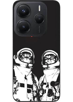Силиконовый чехол бампер epik для xiaomi redmi note 14 4g с картинкой космонавты коты