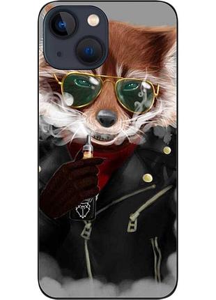 Силиконовый чехол epik для iphone 13 mini с картинкой крутой енот