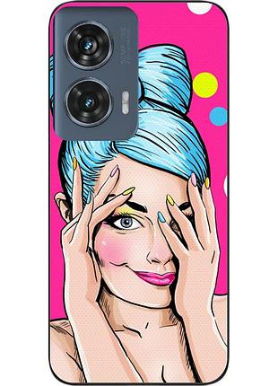 Силіконовий чохол epik для motorola edge 50 fusion з картинкою дівчина поп арт