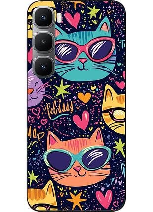 Чехол силиконовый epik для infinix hot 60 pro (x6885) с принтом радужные котята