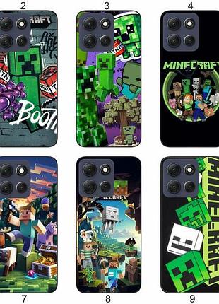 Силиконовый чехол с принтом minecraft майнкрафт для motorola g86 5g защита в игровом стиле