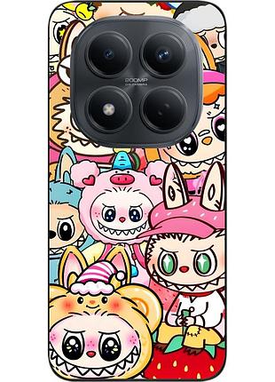 Чехол силиконовый epik для xiaomi redmi note 15 pro 5g с изображением labubu толпа