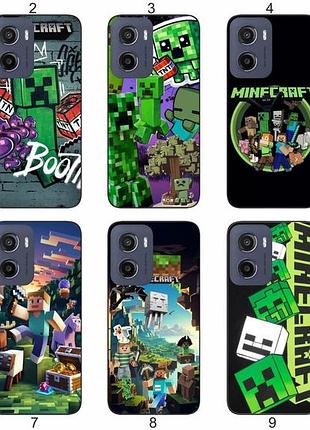 Силиконовый чехол с принтом minecraft майнкрафт для motorola moto g05 защита в игровом стиле