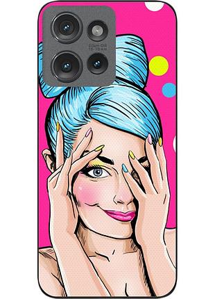 Силіконовий чохол epik для motorola edge 50 з картинкою дівчина поп арт