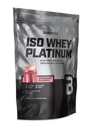 Сывороточный изолят biotech iso whey platinum, 454 грамм - клубника
