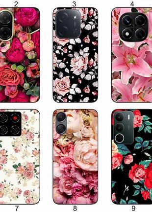 Силиконовый чехол цветы для samsung xiaomi iphone realme vivo zte oppo motorola nokia tecno infinix poco