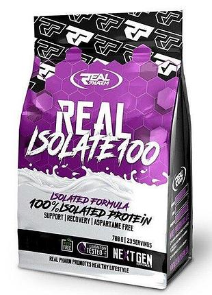 Сывороточный изолят real pharm real isolate 100, 700 грамм - клубника