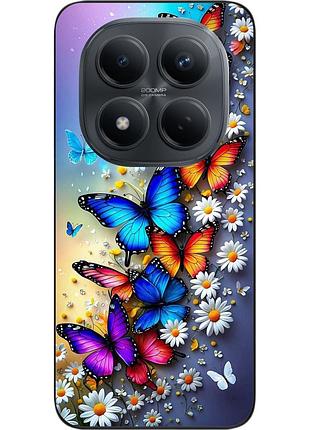 Чехол силиконовый epik для xiaomi redmi note 15 pro 5g с принтом бабочки с ромашками