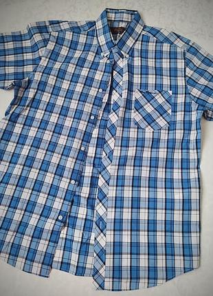 Рубашка ben sherman в клетку короткий рукав размер l