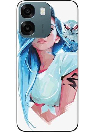 Силиконовый чехол epik для oppo a6 с принтом девушка с совой