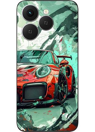 Чехол силиконовый epik для tecno spark 40 (km5n) с принтом красный дрифт
