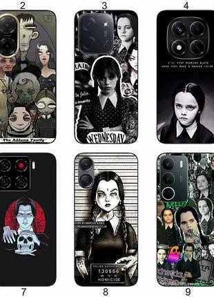 Силиконовый чехол wednesday addams уэнздей для samsung xiaomi iphone realme vivo zte oppo motorola nokia tecno infinix poco
