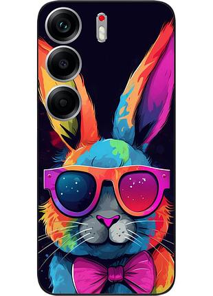 Чехол силиконовый epik для tecno camon 40 (cm5) с принтом радужный кролик