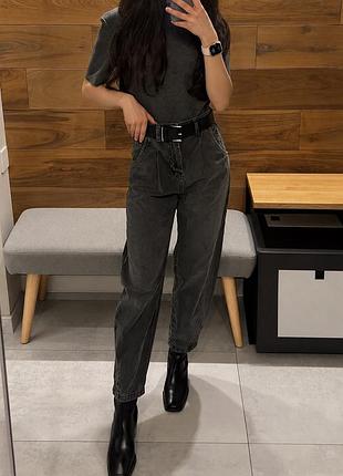 Джинси zara balloon/barrel fit, розмір 32, сірі
