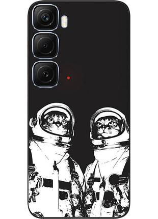 Силиконовый чехол бампер epik для infinix hot 50 4g с картинкой космонавты коты