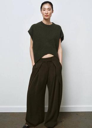 Вʼязаний жилет оверсайз zara