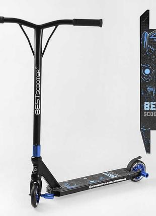 Самокат трюковый best scooter 54528 (1) hic-система, пеги, алюминиевый диск и дека, колёса pu d-110мм, ширина