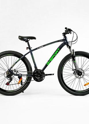 Велосипед гірський спортивний «g-sport» 26 дюймів shimano g-26235 алюмінієва рама 17", 21 швидкість \