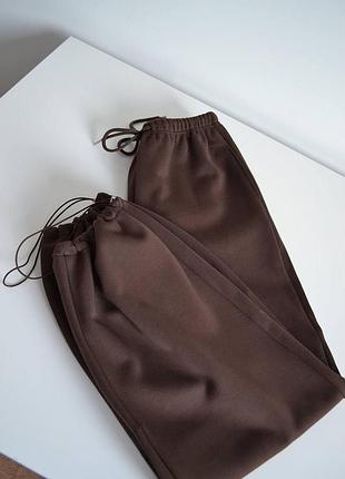 Женские прямые спортивные штаны s-xl с затяжкой снизу весна/лето прямые брюки на резинке/резинке 42-52 48/52