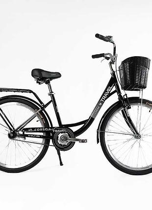 Велосипед міський corso «travel» 26`` tl-26207 + кошик