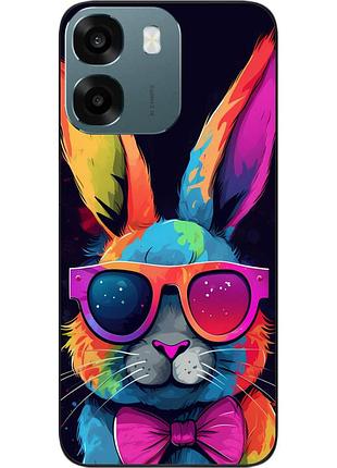 Чехол силиконовый epik для oppo a6 с принтом радужный кролик