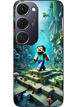 Силиконовый чехол epik для tecno spark 40 pro plus (km7) с принтом подводное приключение minecraft