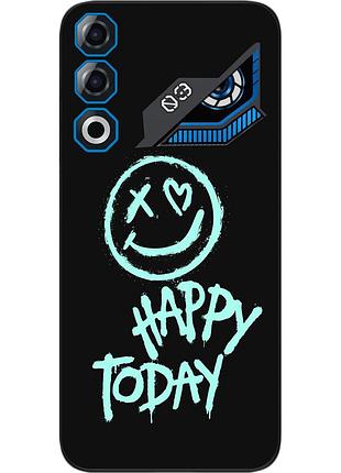 Чехол силиконовый epik для zte nubia neo 3 gt 5g с изображением с надписью happy today