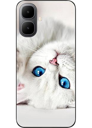 Силиконовый чехол epik для infinix smart 10 (x6725) с принтом белый котик