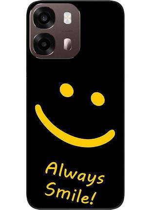 Чехол силиконовый epik для oppo a6s с изображением с надписью always smile