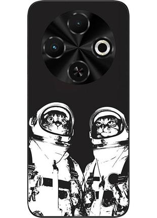 Силіконовий чохол бампер epik для tecno spark 30c 4g (kl5) з картинкою космонавти коти