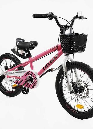 Велосипед 2-х колесный алюминиевый 18" "corso" tg-25402 "tayger" с бутылочкой и корзинкой