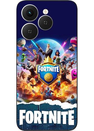 Силиконовый чехол epik для tecno spark 40 (km5n) с принтом битва за остров fortnite