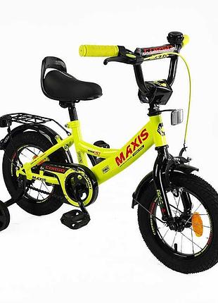Велосипед 12" дюймів 2-х колісний "corso" maxis cl-12017 (1) ручне гальмо, дзвіночок, сидіння з ручкою, додаткові колеса, зібраний