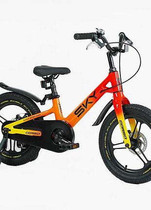 Велосипед 16" дюймів 2-х колісний corso «sky» sk-16920 (1) магнієва рама, литі диски, дискові гальма, зібран