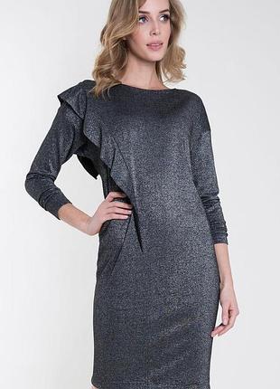 Женское платье с люрексом цвета графит. модель tago zaps 3xl