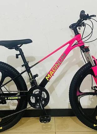 Спортивный велосипед підлітковий 24" corso «magnum» mn-24759 магнієва рама 11" shimano
