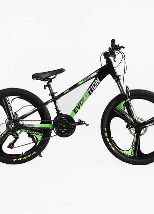 Велоcипед спортивний підлітковий corso «evolution» 24" дюймів ev-24203 алюмінієва рама, литі диски
