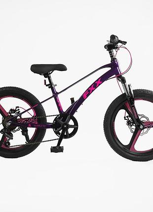 Дитячий спортивний велосипед 20' 'corso mg-20312 полегшений магнієвий, shimano 7 швидкостей, литі диски