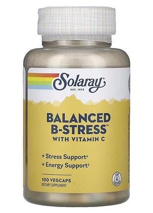 Витамины группы b solaray balanced b stress, 100 вегакапсул для поддержания нервной системы