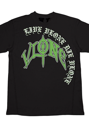 Футболка чорна loys vlone sulphur gothic graphic tee – green l