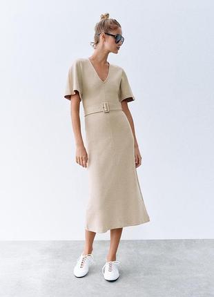 Платье средней длины soft с поясом