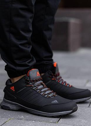Мужские кроссовки adidas gore-tex с мехом черные демисезонная повседневная обувь адидас гортекс 44